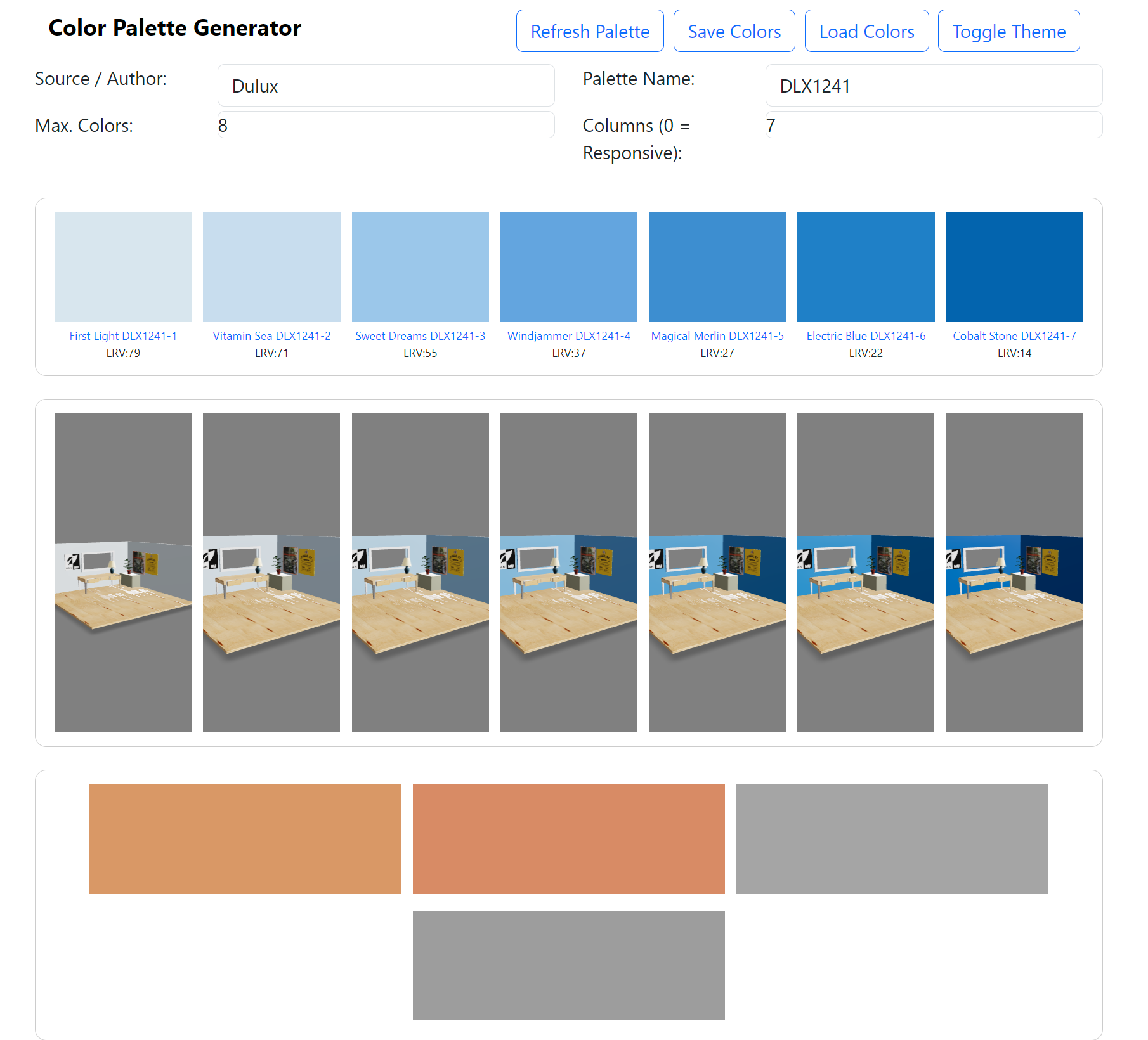 DuLux Colour Palette